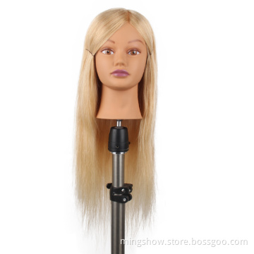 realistic human hair training head blond for hairdressers